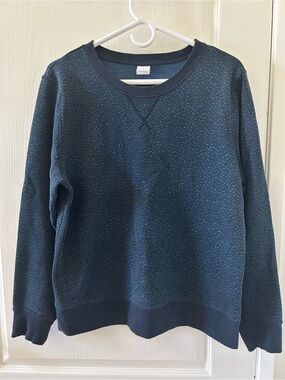 Amazon Basics Navy Blue Speckled Crewneck Sweatshirt Size Medium